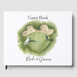 Golf Let's Par tee with Bride and Groom Wedding  Guest Book