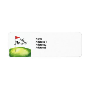 Golf Let's Par tee with flag on putting green