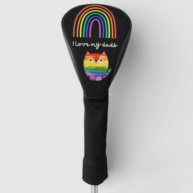 Golf LGBT Pride Gay Father's Day for dad rainbow Head Cover (Front)