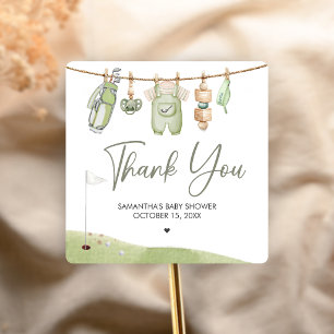 Golf Little Putter Baby Shower Square Sticker