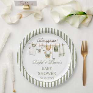 Golf Little Putter Bear Baby Shower  Paper Plate