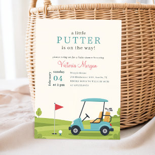 Golf Little Putter On The Way Baby Shower Invitation
