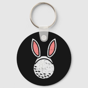 Golf Ll Bunny Ears Funny Golfing Easter Golfer Gif Keychain