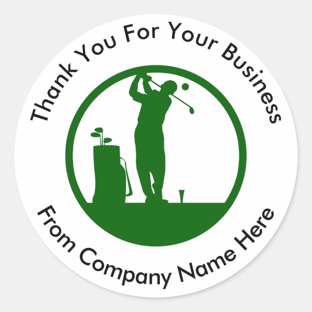 Golf Logo Business Thank you Stickers (Front)