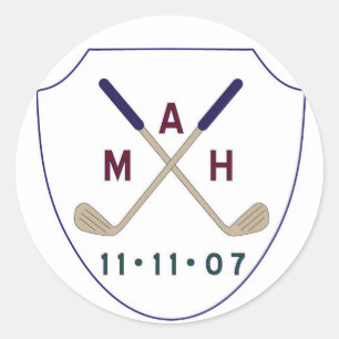 golf logo classic round sticker