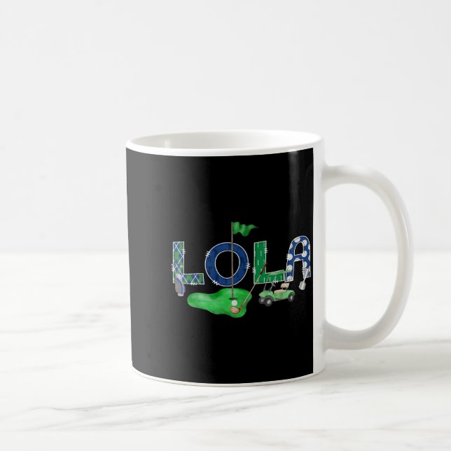 Golf Lola Hole In One Golf 1st Birthday Boy Party  Coffee Mug (Right)
