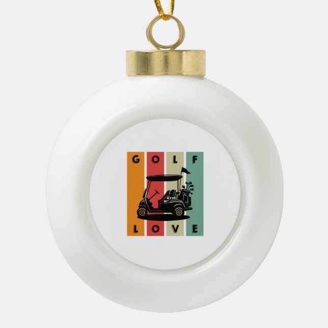 Golf-Love Ceramic Ball Christmas Ornament (Front)