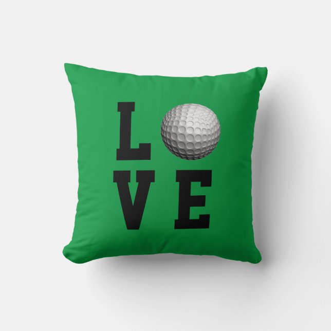 Golf Love Customizable Throw Pillow (Front)