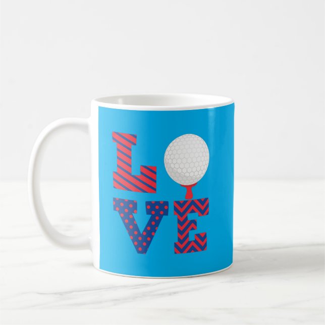 Golf Love Word Art Coffee Mug (Left)