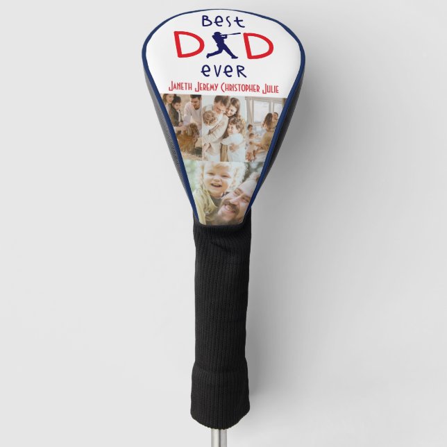 Golf Lover Best Dad Ever Photo Collage Fathers Day Head Cover (Front)