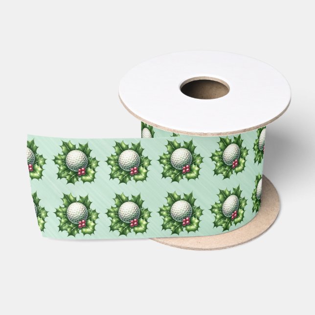Golf Lover Christmas Ribbon Satin Ribbon (Spool)