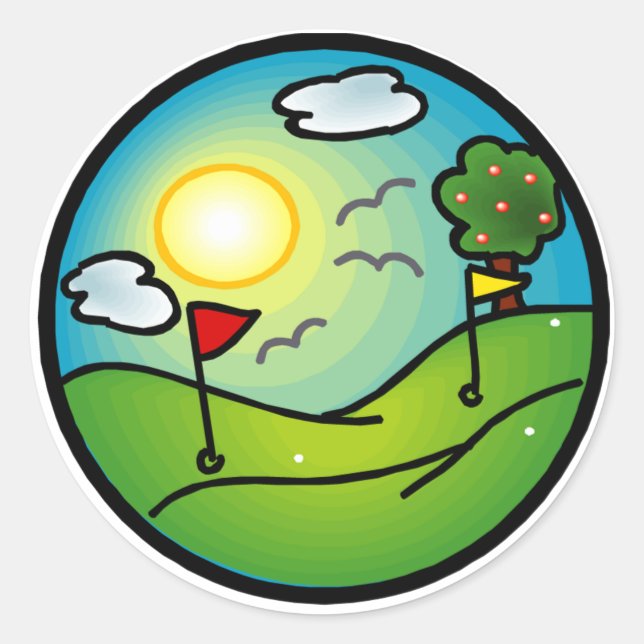 Golf Lover Classic Round Sticker (Front)