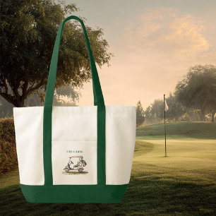Golf Lover Contrast Trim Tote Bag