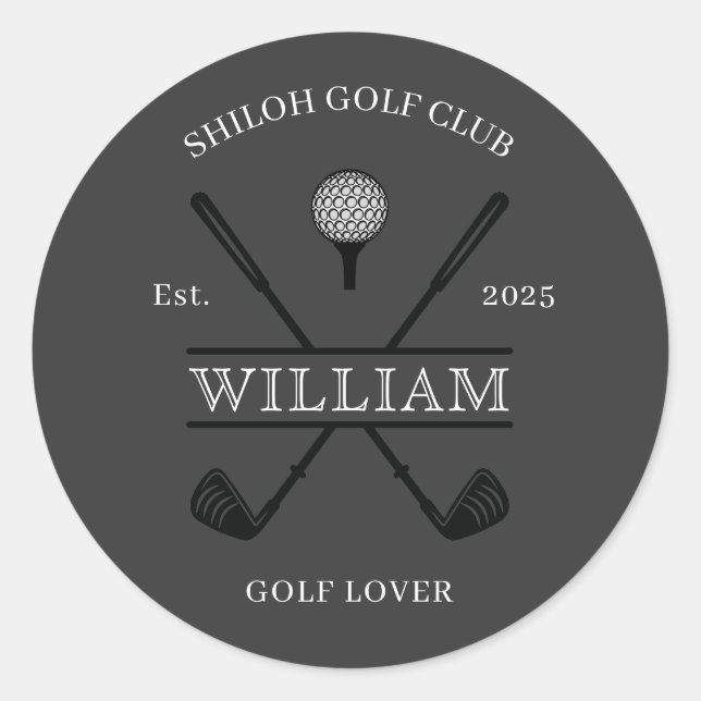 Golf Lover Cross Club Classic Round Sticker (Front)