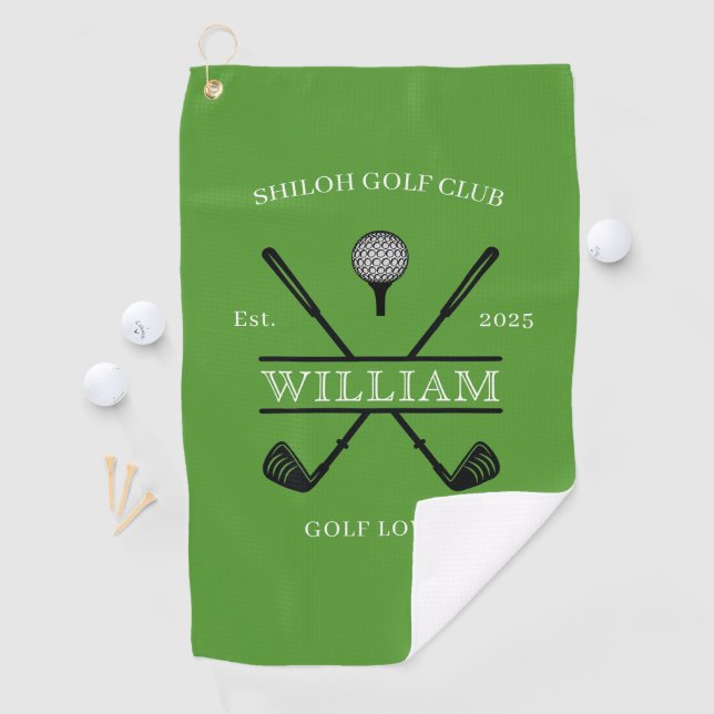 Golf Lover Cross Club Green Golf Towel (InSitu)