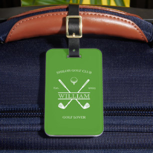 Golf Lover Cross Club Green Luggage Tag
