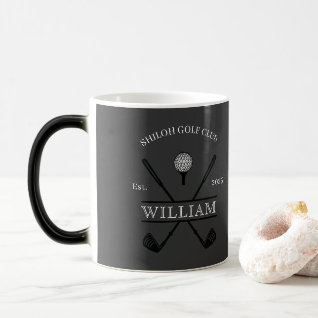 Golf Lover Cross Club Name Magic Mug (With Donut)