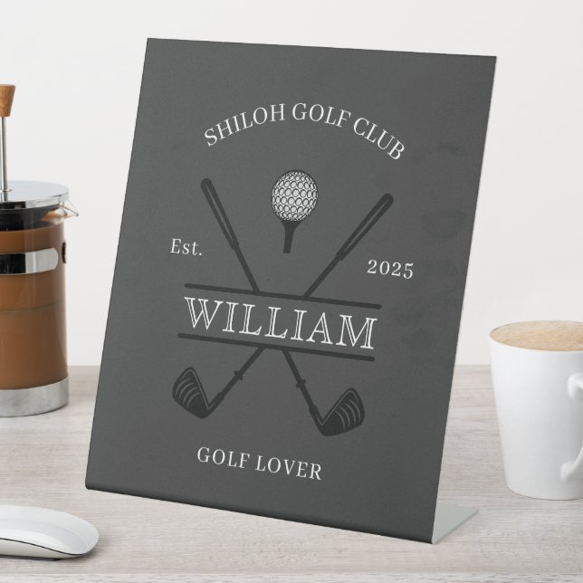 Golf Lover Cross Club Pedestal Sign (In SItu)