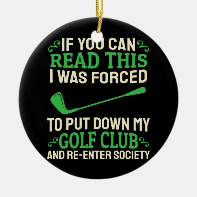 Golf Lover Hobby Sport Golf Club Caddy Golfer Ceramic Ornament (Front)