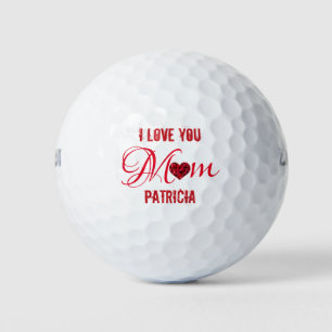 Golf Lover I Love You Mom Red Heart Mothers Day Balls