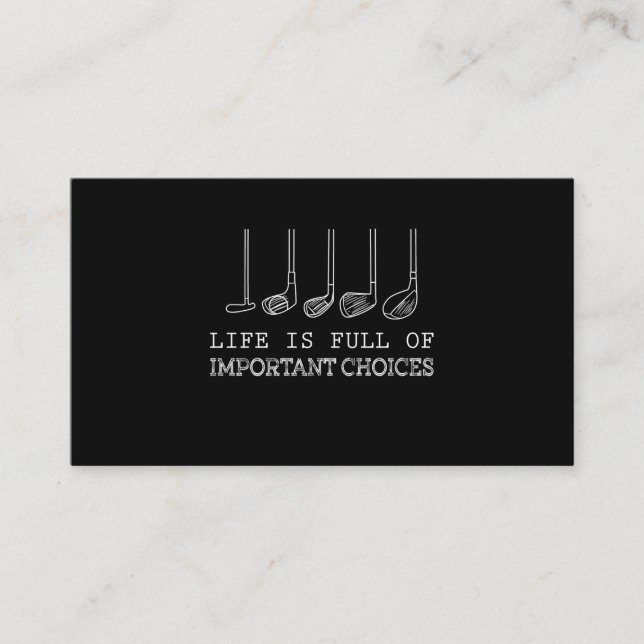 Golf Lover | Life  Is Full Of Important Choices Enclosure Card (Front)