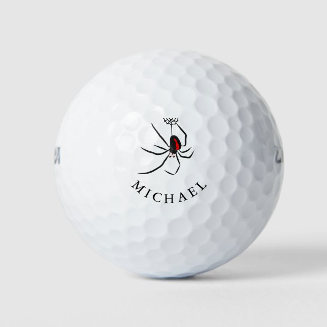 Golf Lover Personal Gift Redback Spider Balls (Front)
