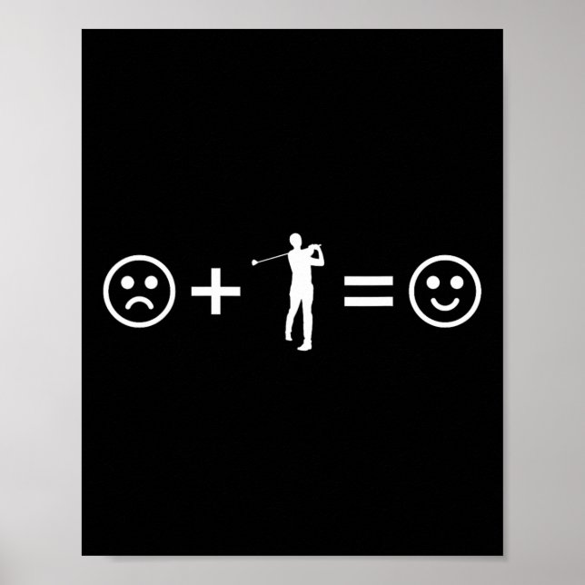 Golf Lover Player Sad Happy Face Equation  Poster (Front)
