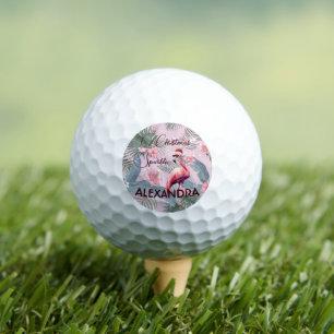 Golf Lovers Personal Christmas Flamingo  Golf Balls