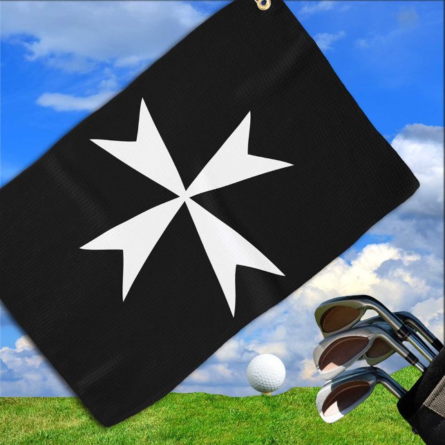 Golf Malta Flag & Maltese Cross sports / St. Johns Golf Towel (Creator Uploaded)