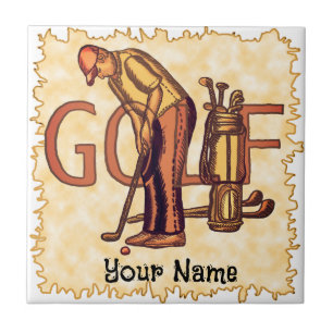 Golf Man Letters Tile