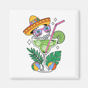 Golf Margarita Sombrero Tropical Funny Cinco De Ma Magnet
