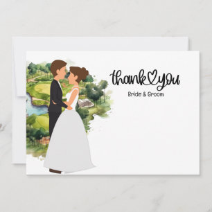 Golf Mariage Carte de remerciements pour Golfer aq