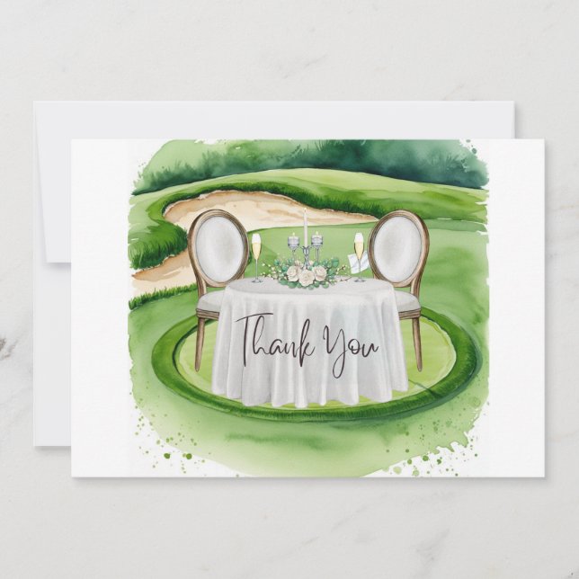 Golf Mariage Carte de remerciements pour Golfer aq (Devant)