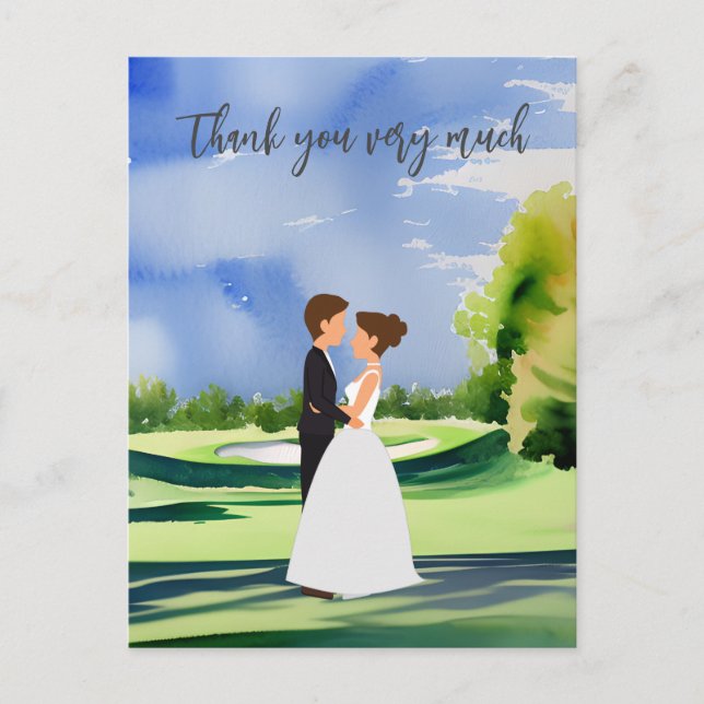 Golf mariage Carte de remerciements pour golfeur (Devant)