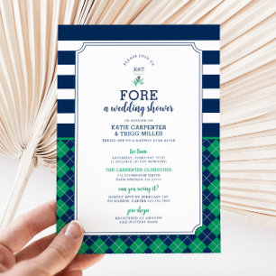 Golf Mariage Couples Douche Invitation