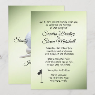 Golf Mariage Thème Green Invitations
