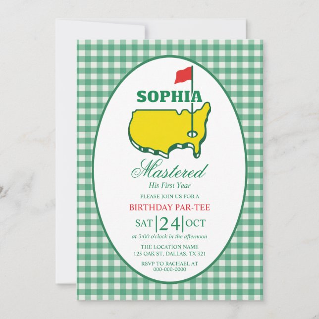 Golf Mastered Birthday Par-tee Invitation (Front)