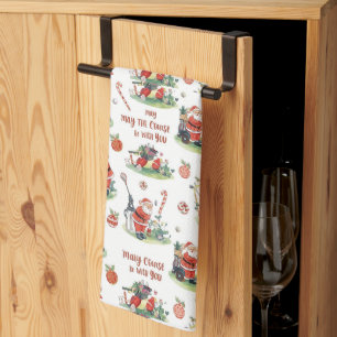 Golf May the course be with you Christmas Santa  Kitchen Towel