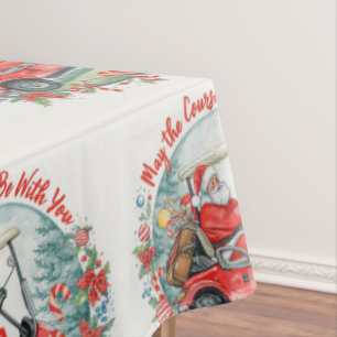 Golf May the course be with you Christmas Santa  Tablecloth