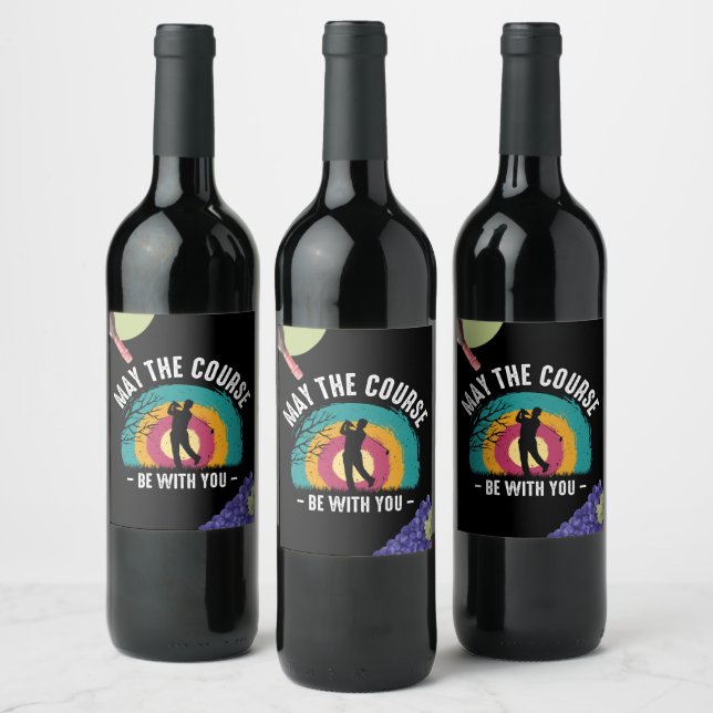 Golf may the course be with you with wine design wine label (Bottles)
