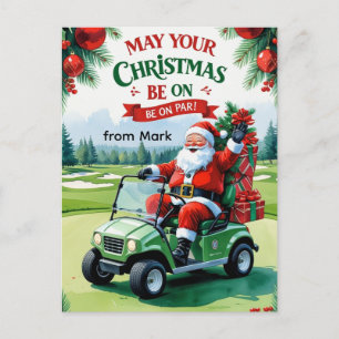 Golf “May Your Christmas Be On Par!” for Golfer  Holiday Postcard