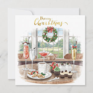 Golf Merry Christmas from Golf Course Clubhouse Holiday Card