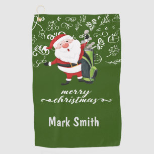 Golf Merry Christmas Santa Claus for golfer Towel