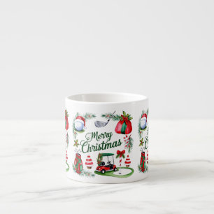 Golf Merry Christmas themed with golf equipment Espresso Cup