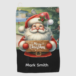 Golf Merry Christmas with Santa and hist bag  Towel