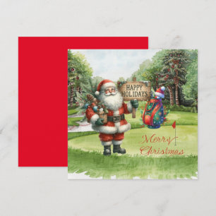 Golf Merry Christmas with Santa Claus