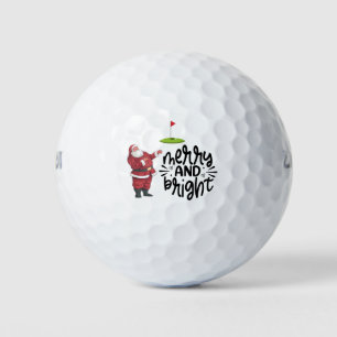Golf Merry Christmas with Santa Claus at flag  Gol Balls