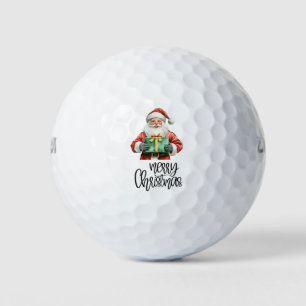 Golf Merry Christmas with Santa Claus at flag  Golf Balls