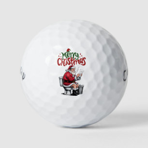 Golf Merry  Christmas with Santa Claus to golfer  Golf Balls