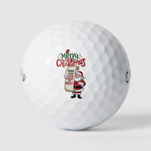 Golf Merry Christmas with Santa Claus to golfer Golf Balls